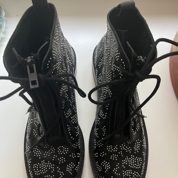 Rag & Bone Black Studded Combat Boots - Picture 1 of 5